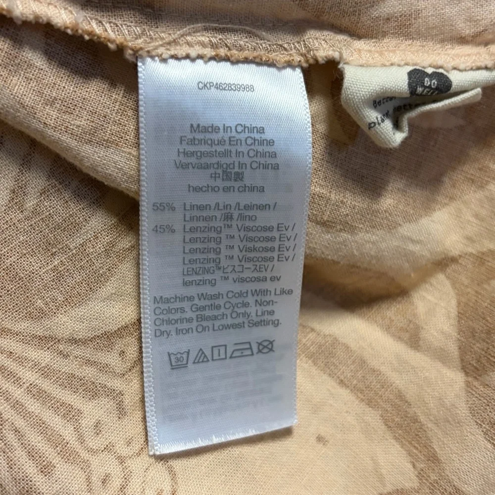 MADEWELL Women's summer beach boho Orange Linen-Blend Cami Midi Dress small - Picture 11 of 15